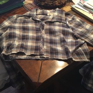 Crop top flannel shirt